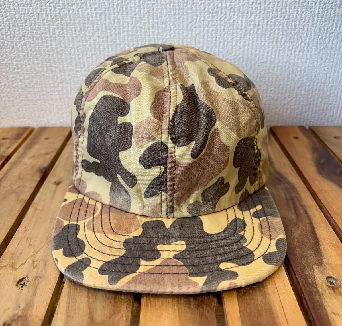 90s USA製 ダックハンターカモ キャップ 迷彩 耳当て ハンティング アメリカ製