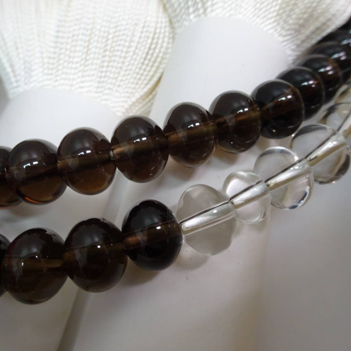 水晶】京都 井筒「茶水晶念珠・紫水晶念珠 二点」 仏具 御本山 水晶】京都 井筒「茶水晶念珠・紫水晶念珠 二点」 仏具 御本山