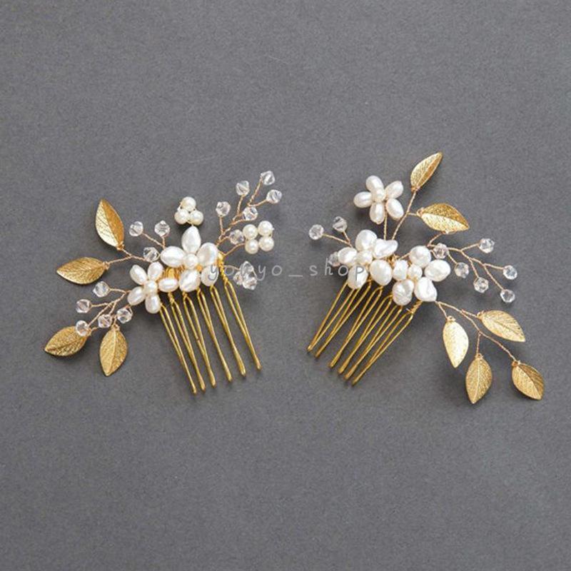 髪飾り 簪 コーム かんざし フラ ワー ホワイト シルバー ゴール ド キラキラ 和装 洋装 着物 振 袖 結婚式 成人式 卒業式_画像5