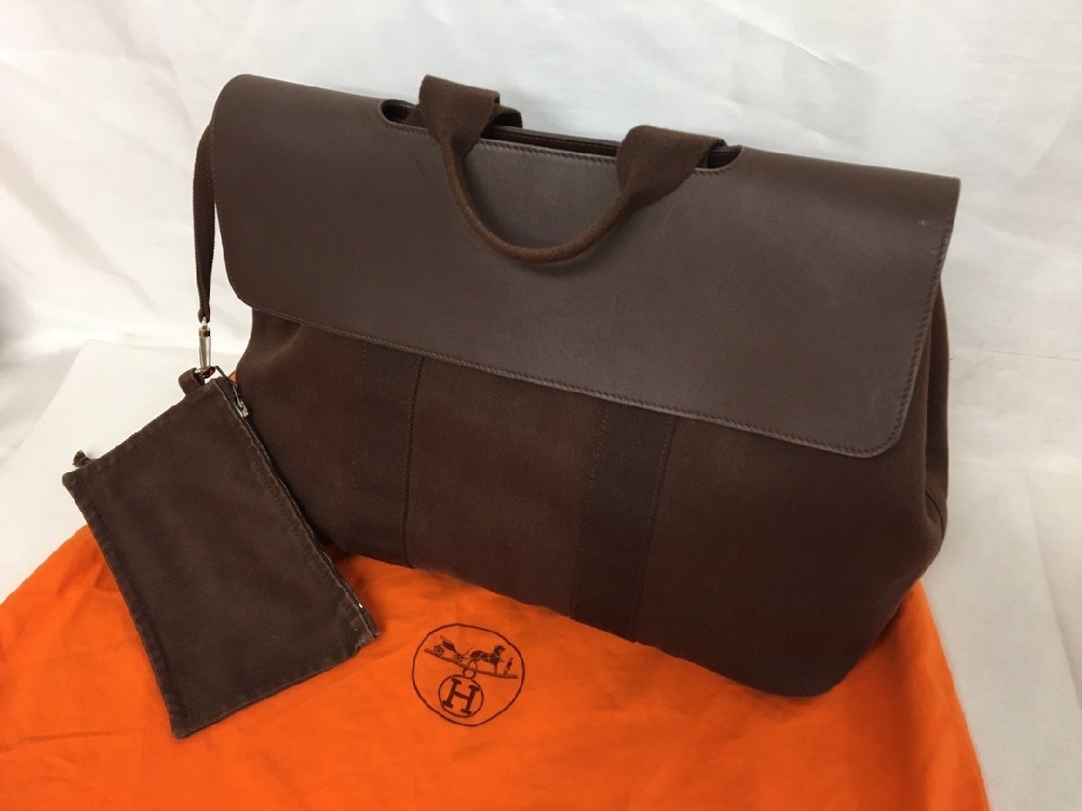 【D-1921】1円　エルメス HERMES ヴァルパライソ　MM　トートバッグ　ハンドバッグ　茶系【千円市場】