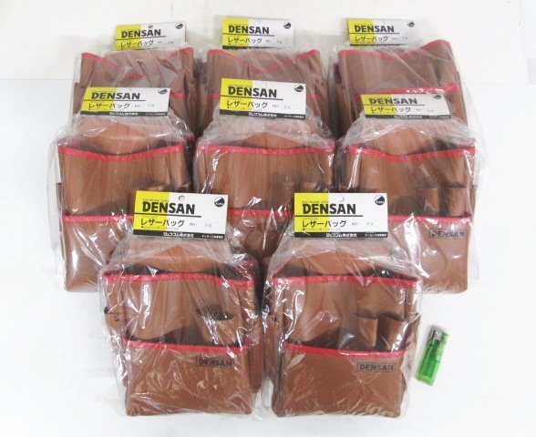 L356■デンサン / レザーバック 3段 / ND-80 // 計8個 // DENSAN 腰袋 電工袋 工具ホルダー / まとめ売り / 未使用