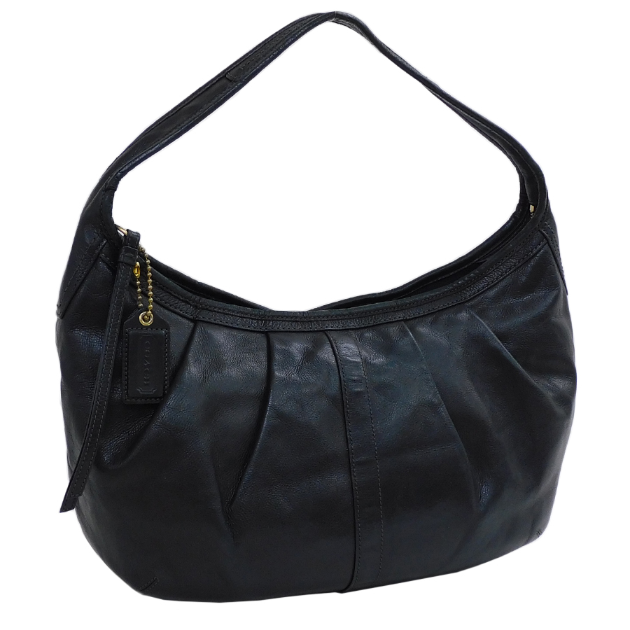 1円 ■ 美品 コーチ ワンショルダーバッグ 12236 ブラック系 レザー レディース COACH ■E.Bmu.zE-09
