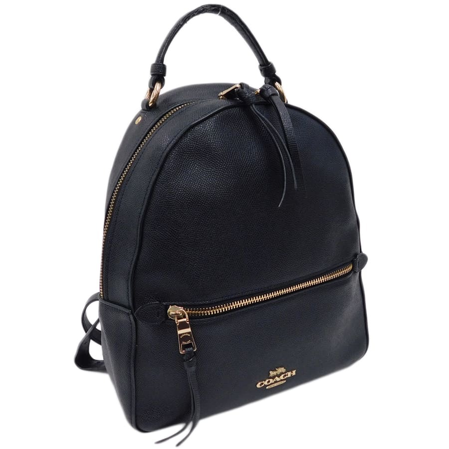 1円 ■ 美品 コーチ リュック F76624 ブラック系 PVC×レザー シンプル おでかけ 普段使い COACH ■E.Bii.Ar-09