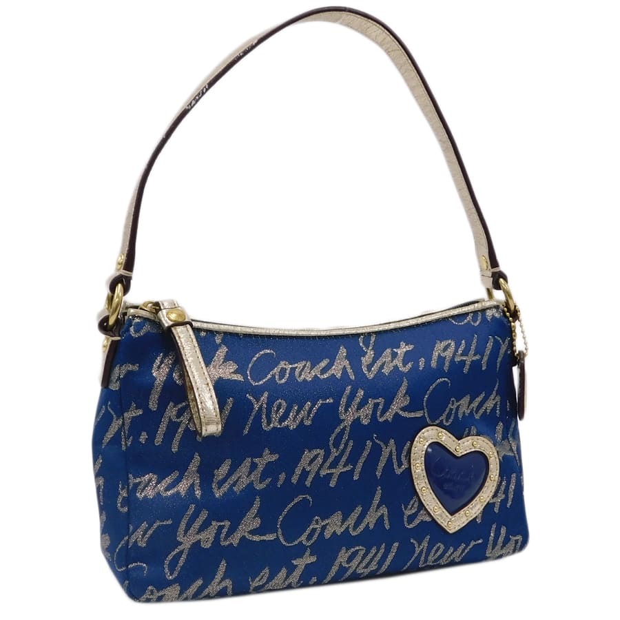 1円 ■ 美品 コーチ ハンドバッグ ミニクラッチバッグ キャンバス×レザー 可愛い COACH ■E.Bsr.Ar-08