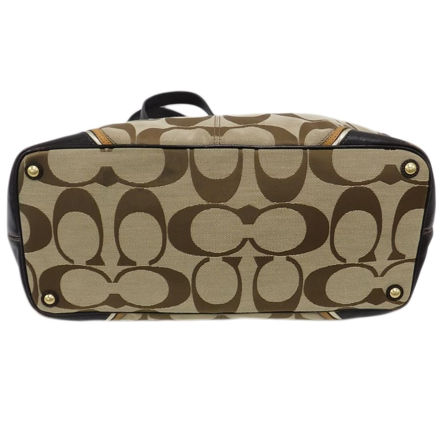 1円 □ 美品 コーチ トートバッグ F15178 ブラウン系 キャンバス