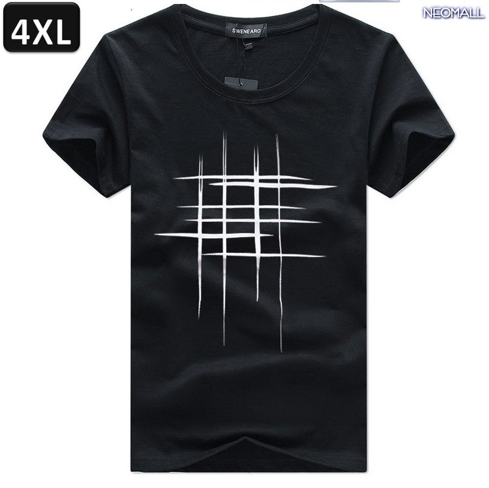 夏にピッタリ ☆ 丸首 半袖 Tシャツ【348】 ブラック 4XLサイズ トップス シャツ シンプル イラスト デザイン 春夏
