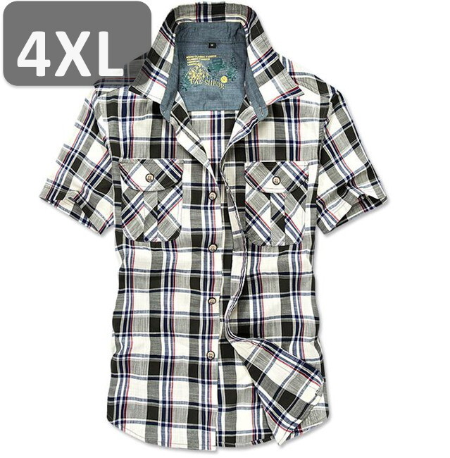 メンズ 半袖 シャツ グリーン 4XL 半袖 シャツ 春夏【n197】