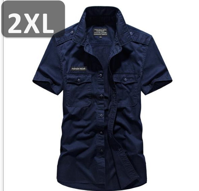 メンズ 半袖 シャツ ネイビー 2XL 半袖 シャツ 春夏【n201】