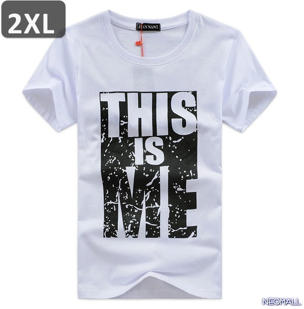 夏の定番 ☆ 丸首 半袖 Tシャツ【464】 ホワイト 2XLサイズ トップス シャツ シンプル イラスト デザイン 春夏