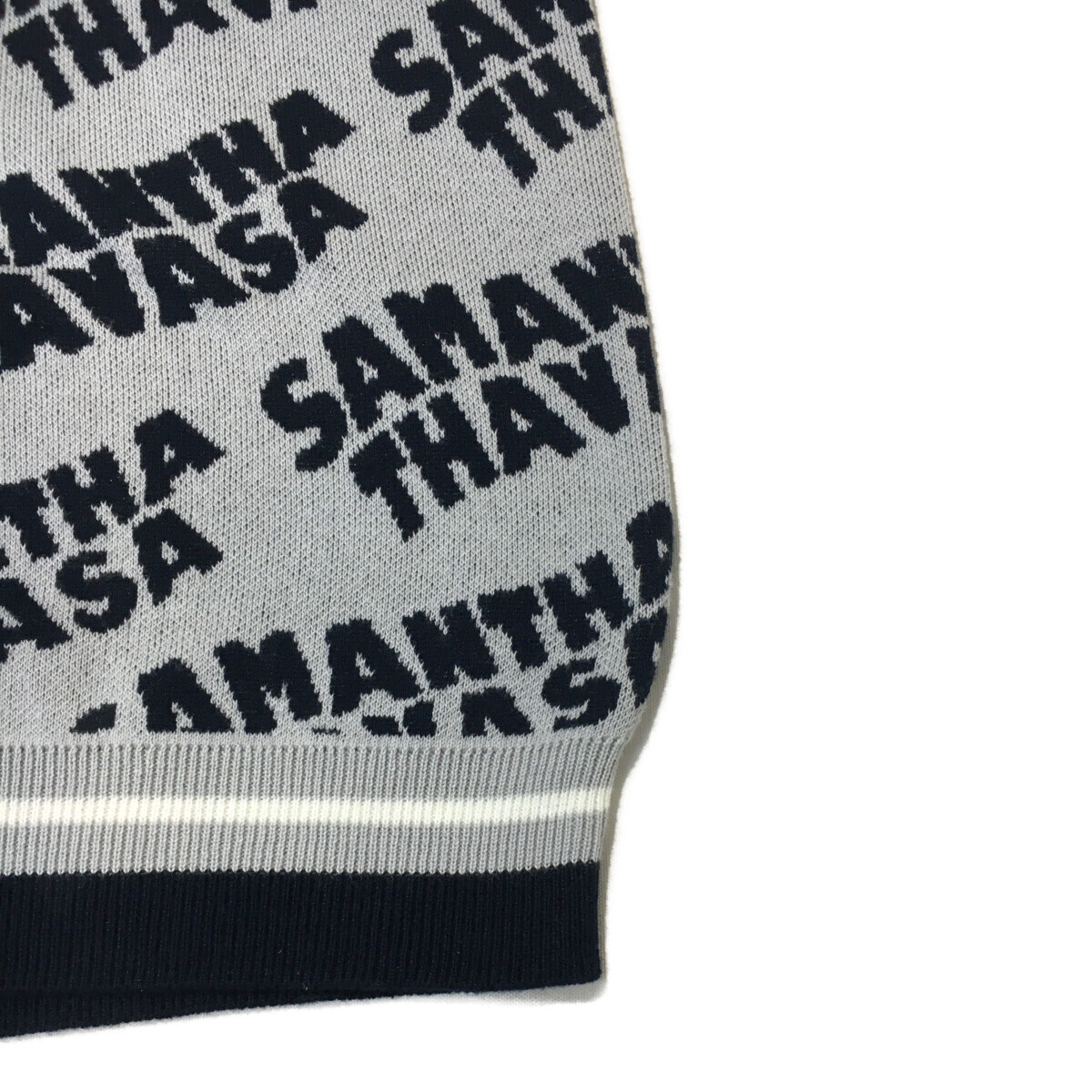 coco 中古【値下げ】 サマンサタバサ Samantha Thavasa レディース ベスト M グレー×紺 Vネックニットレターパックプラス発送可 97494_画像5