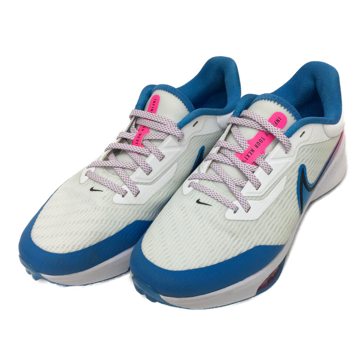 coco 中古【値下げ】 ナイキ NIKE ゴルフシューズ 27.5cm ホワイト×ブルー スパイクレス エアズーム インフィニティ ネクスト10209