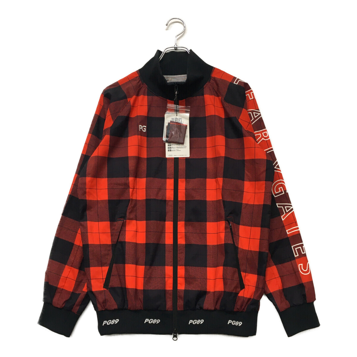 coco 未使用品【値下げ】パーリーゲイツ PEARLY GATES メンズ ブルゾン 4(M) 赤×黒 レッド×ブラック チェック柄 蓄熱裏地 防寒 K1811