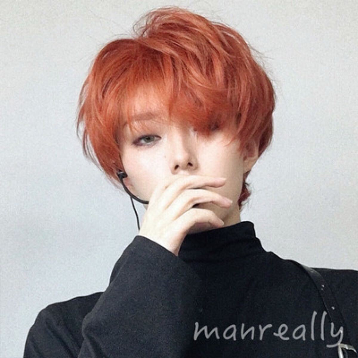 H8◎フルウィッグ ファッションウィッグ ショート オレンジ メンズ コスプレ かつら