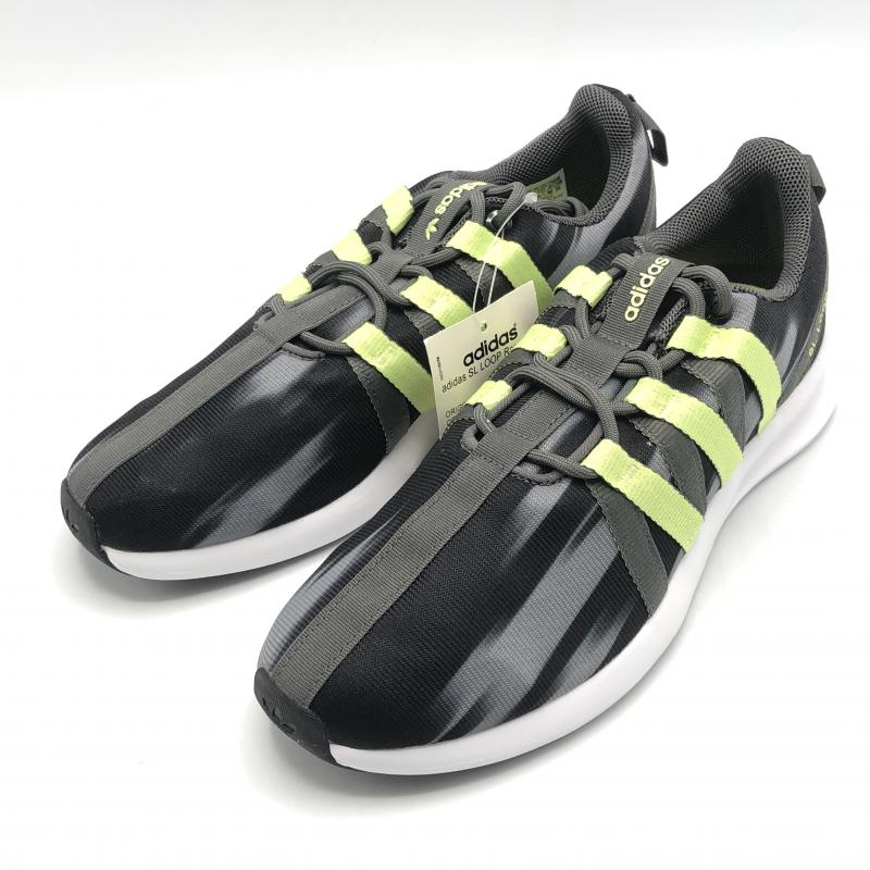 【中古】adidas SL Loop Racer 2.0 Split Mesh スニーカー 26cm C76998 ブラック グレー イエロー アディダス[240092270820]