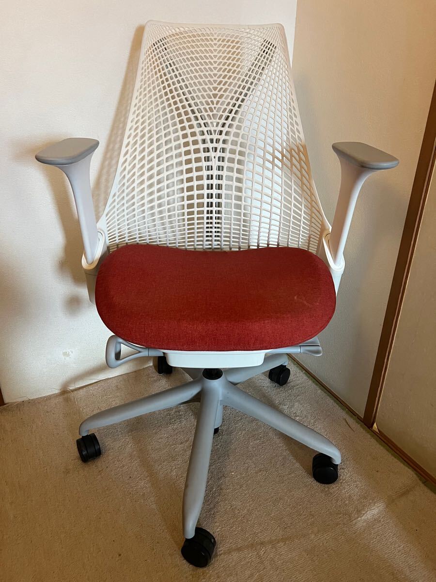 【美品】ハーマンミラー/HermanMiller セイルチェア　ワインレッド　ホワイト
