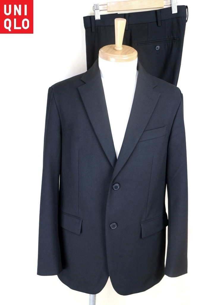 ユニクロの春夏物セットアップスーツ　黒色　礼服としても使えます