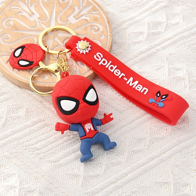 スパイダーマン 赤 黒 2個セット アニメ映畫 キーホルダー バッグチャーム 新品 マーベル メンズ レディース ストラップ カラビナ 激かわ