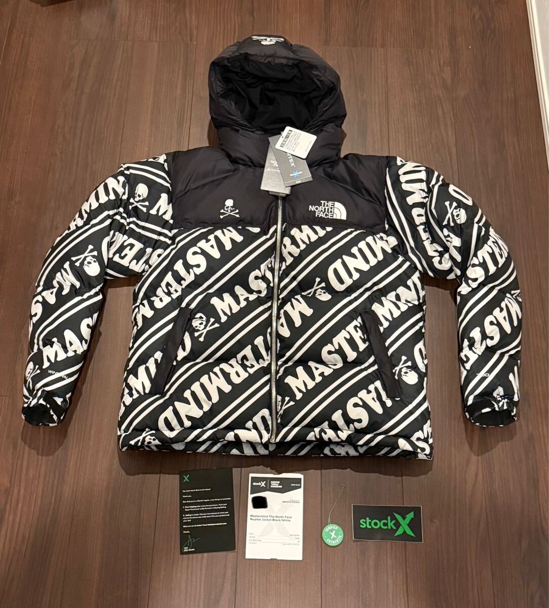 美品 L(US M) 海外限定品 The North Face Mastermind Nuptse Jacket Black White ザ ノース フェイス マスターマインド ヌプシ ジャケット