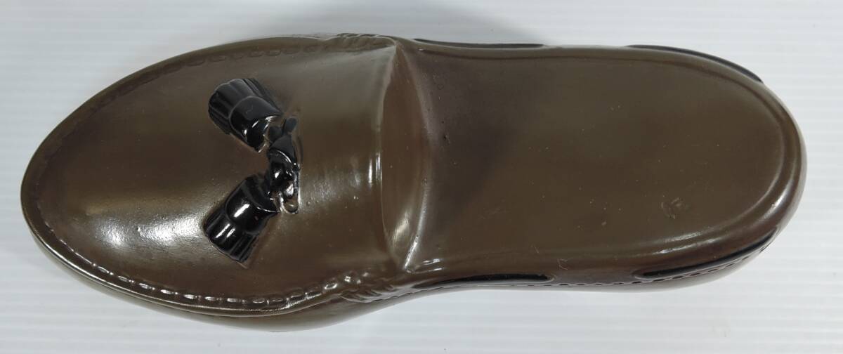 ☆E07■加藤工蕓　ローファー　革靴型　貯金箱　陶器制■未使用