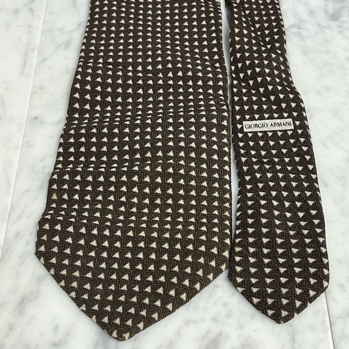 999円～ ARMANI ネクタイ ブラウン 総柄 (GREEN B4)