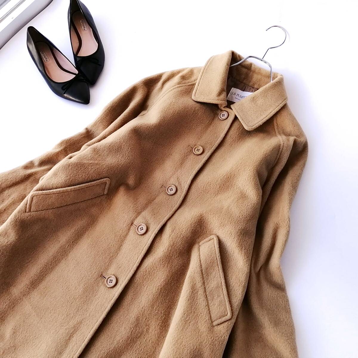 J.B PUMPKIN レディース♪マキシロングコート 王様コート アンゴラコート ベージュ 15号 250106nm【4点同梱で送料無料】