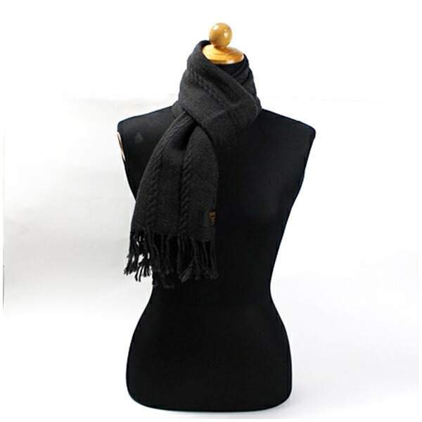 ★ エムシーエム ウール マフラー ダークグレー 150×29センチ 中古 ABランク MCM｜レディース 女性 メンズ 男性