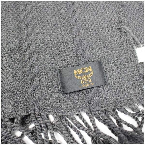 ★ エムシーエム ウール マフラー ダークグレー 150×29センチ 中古 ABランク MCM｜レディース 女性 メンズ 男性