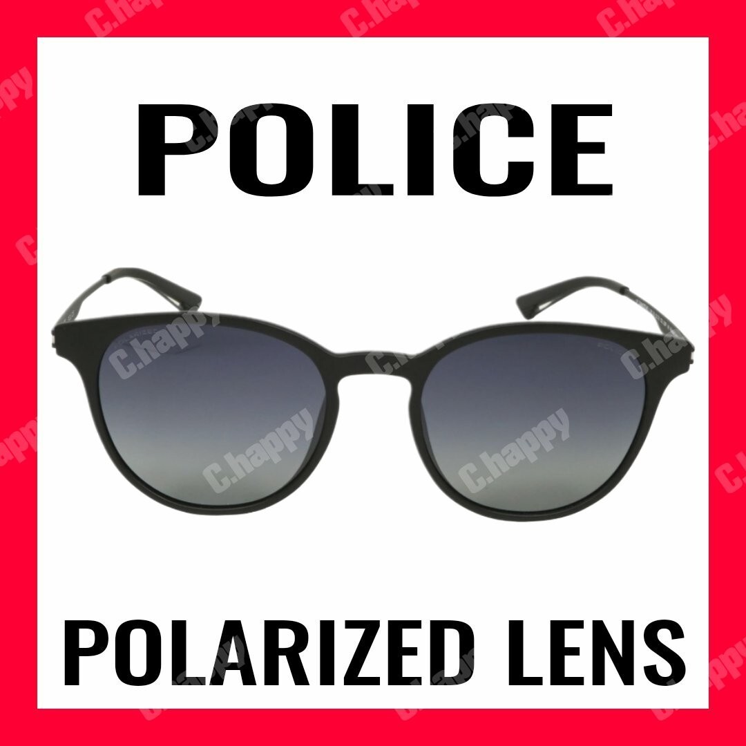 ポリス POLICE サングラス 偏光レンズ 黒 ブラック ボストンフレーム