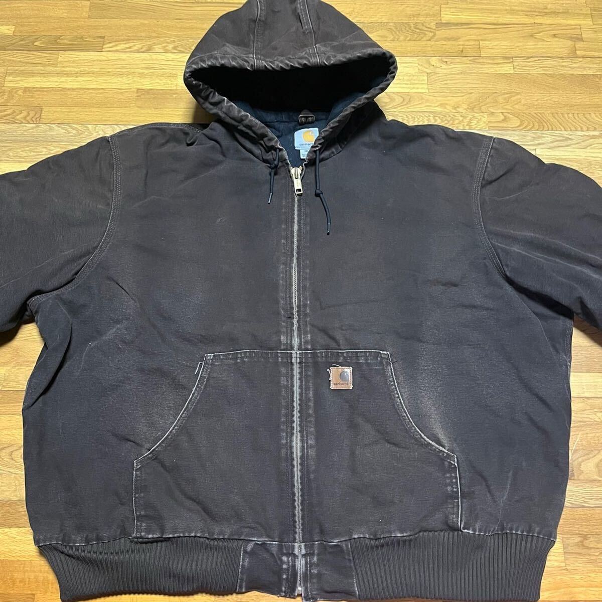 値引可 当時物 カーハート アクティブジャケット ダック地 パーカー carhartt USA 鬼フェード y2k 製 チョアコート 90s WIP デトロイト_画像2