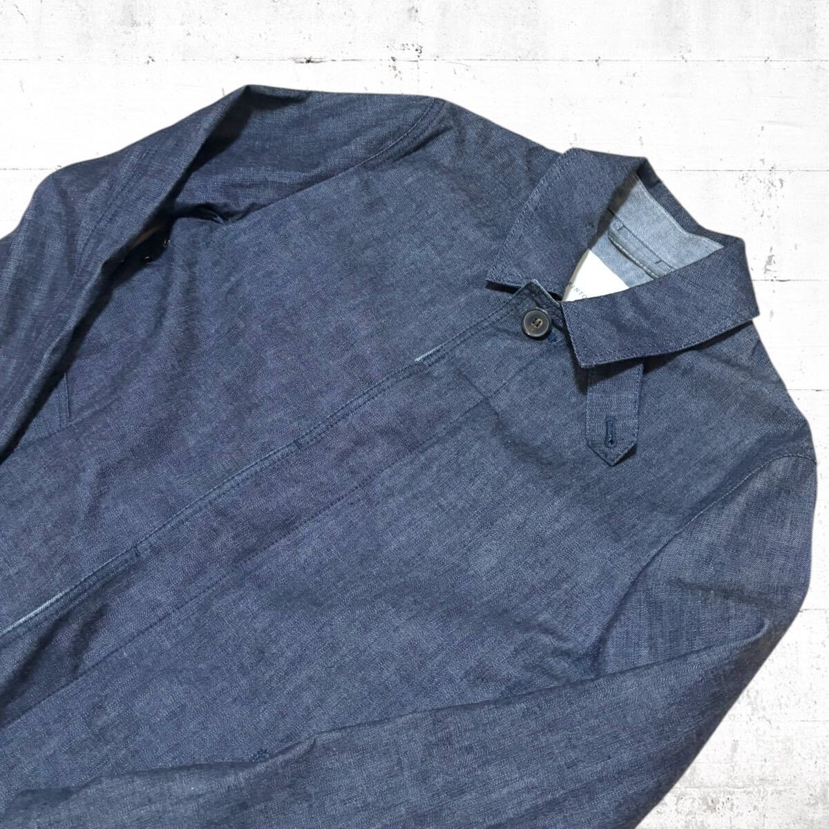 本家　MACKINTOSH デニム素材　ステンカラーコート　ダンケルド Mackintosh（マッキントッシュ）の「DUNKELD DENIM（ステン