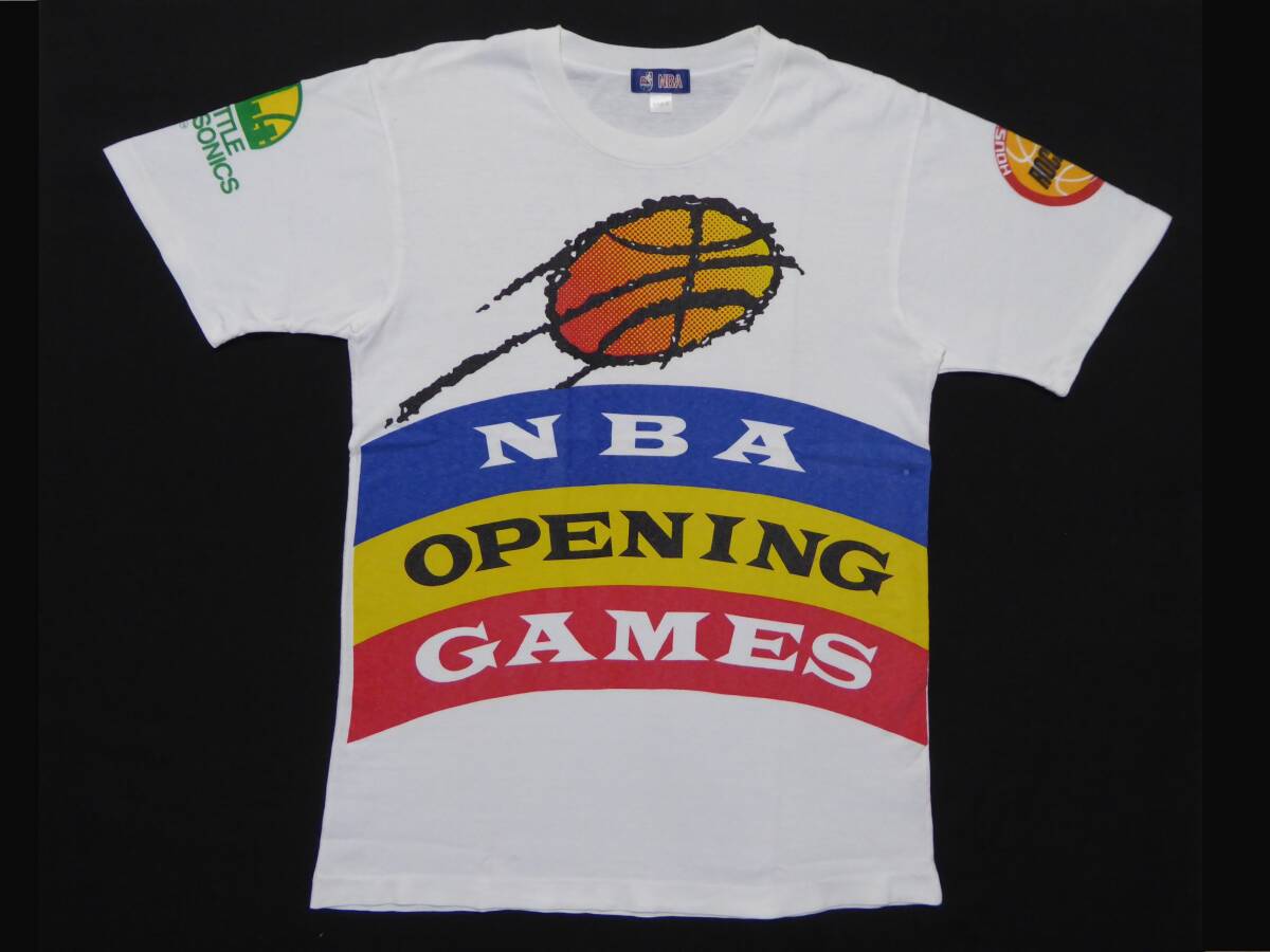 激レア!NBA/ビンテージTシャツ/90s/日本製/L/NBA OPENING GAMES JAPAN 1992/ヒューストンロケッツ VS シアトルスーパーソニックス