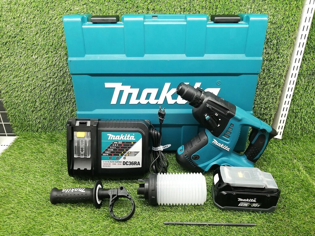 中古 makita マキタ 26mm 36V 充電式 ハンマドリル SDSプラス バッテリー1個 + 充電器 HR262DRDX