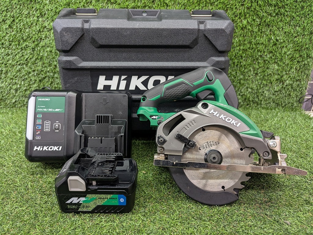 中古品 HiKOKI ハイコーキ 125mm 36V コードレス丸のこ C3605DA(XP) アグレッシブグリーン マルチボルトバッテリー1個 + 充電器