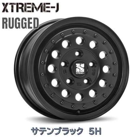 16インチ 5H100 6.5J+38 5穴 4本 エクストリームJ ラギッド スバル ホイール XTREME-J RUGGED MLJ サテンブラック KY_画像1