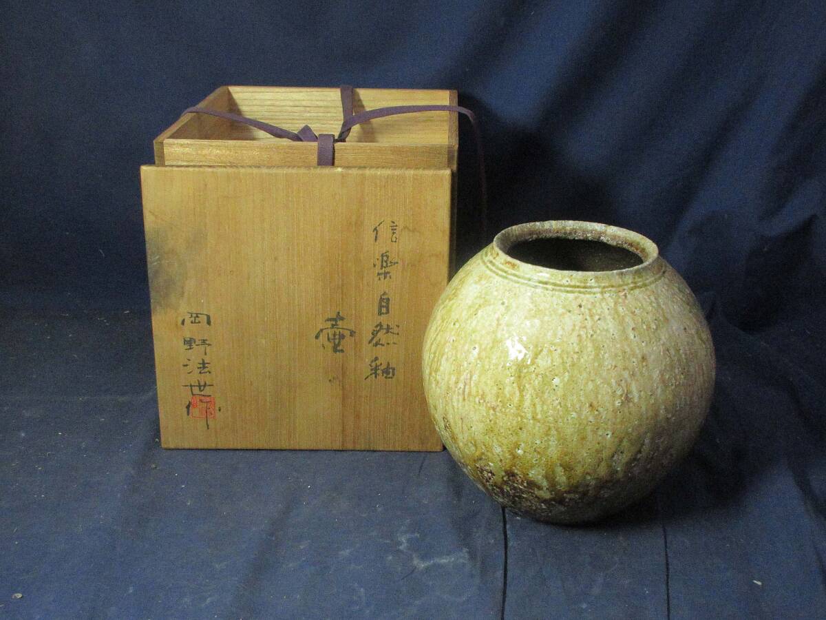 【 大感謝セール】 自然釉 六古窯 壷 金閣】古信楽 種壷 送料無料 旧家蔵出 高34cm 花器、壷