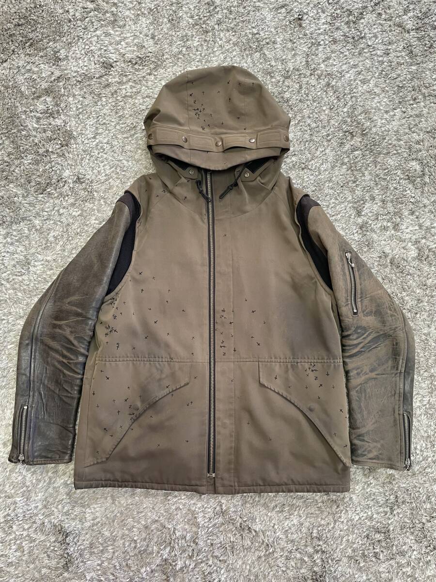 UNDERCOVER 05AW Arts&crafts 十字架 クロス柄 袖レザー スノボ UNDERCOVER 05AW Arts&crafts 十字架 クロス柄 袖レザー スノボ