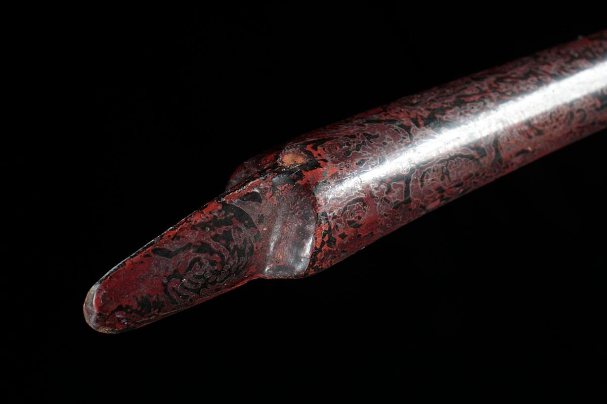 DT078 弓道【柴田勘十郎 宗重 花押】黒漆塗弓・竹弓 全長218.5cm DT078 弓道【柴田勘十郎 宗重 花押】黒漆塗弓・竹弓 全長218.5cm