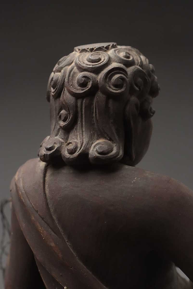 EX487 時代仏教美術 玉眼 木彫 彩色「不動明王像」佛全高42.7cm EX487 時代仏教美術 玉眼 木彫 彩色「不動明王像」佛全高42.7cm