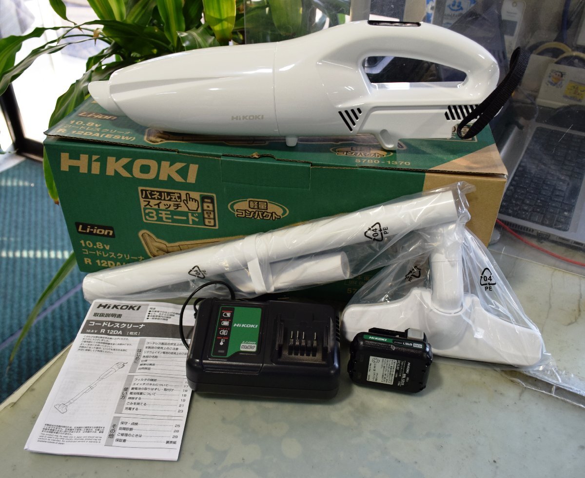 HiKOKI ハイコーキ コードレスクリーナー 10.8V 1.5Ah カプセル式 パネルスイッチ R12DA (ESW) 吸引力最大30W】//未使用(展示品)//開封品