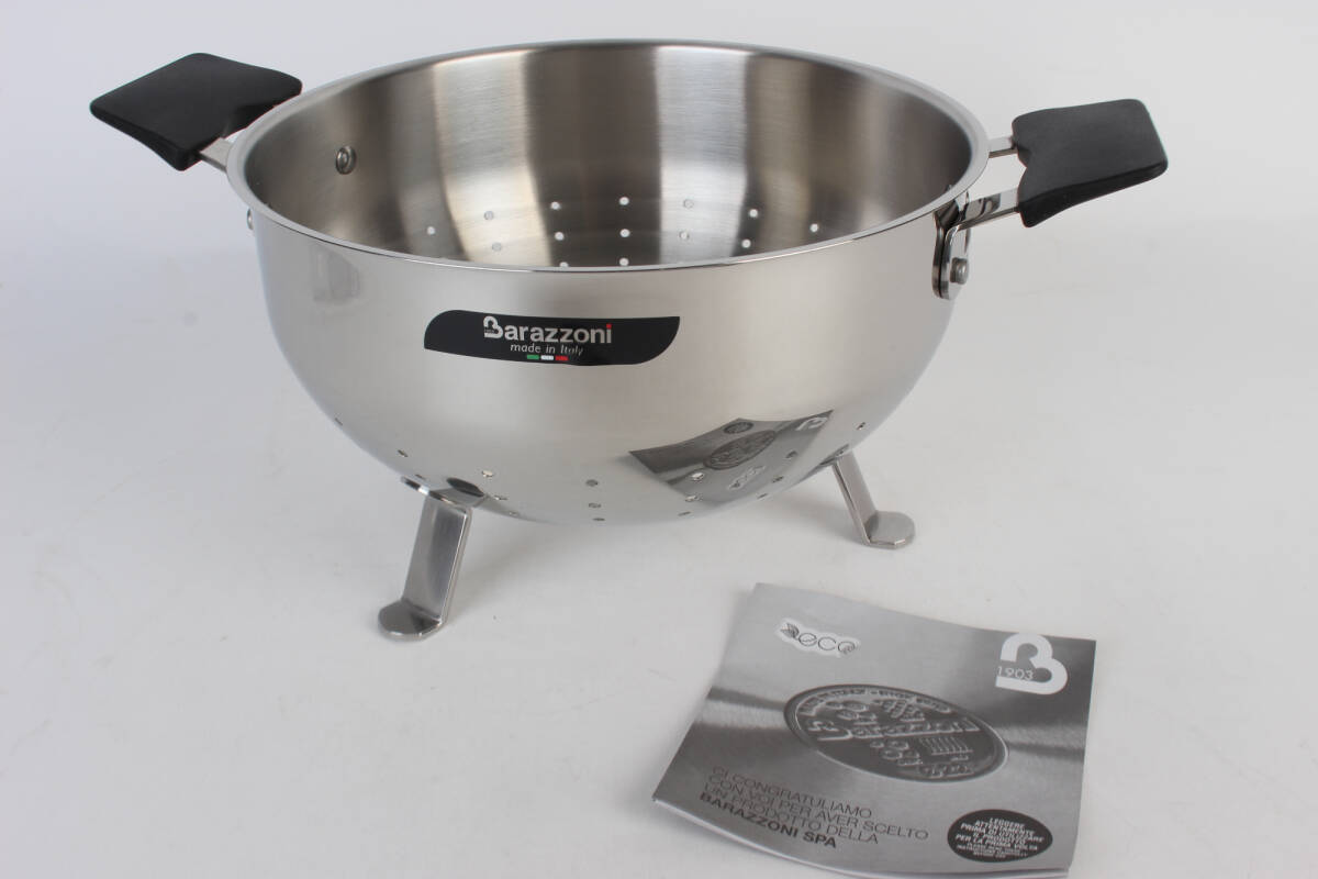 BARAZZONI コランダー 22cm 33-CARATI INOX 301115022 バラゾーニ 水切り 湯切り R2412-096