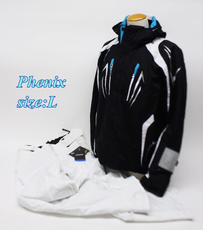 フェニックス メンズ スキージャケット&パンツ セットアップ L ブラック×ホワイト PEMD2080 R2412-122