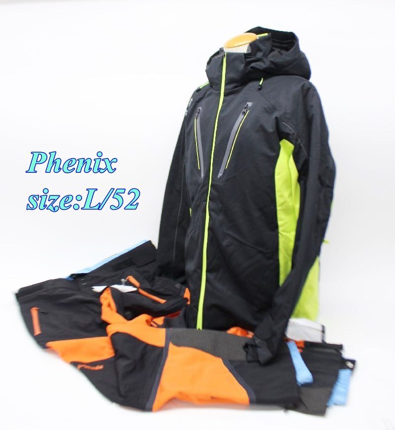 Phenix フェニックス メンズ スキージャケット&パンツ セットアップ L/52 ブラック×オレンジ ES872OT37 R2412-123