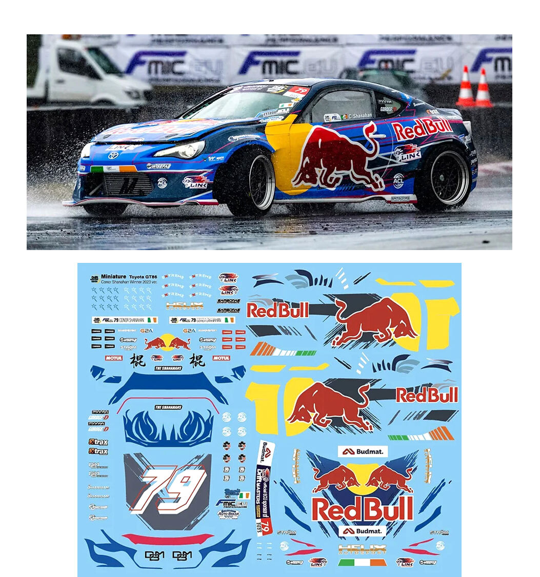 トヨタ 86 GT レッドブル ヨーロッパ ドリフトマスター 2023 #79 1/24 デカール Miniature decal / S.K.Decals タミヤ & アオシマ 対応
