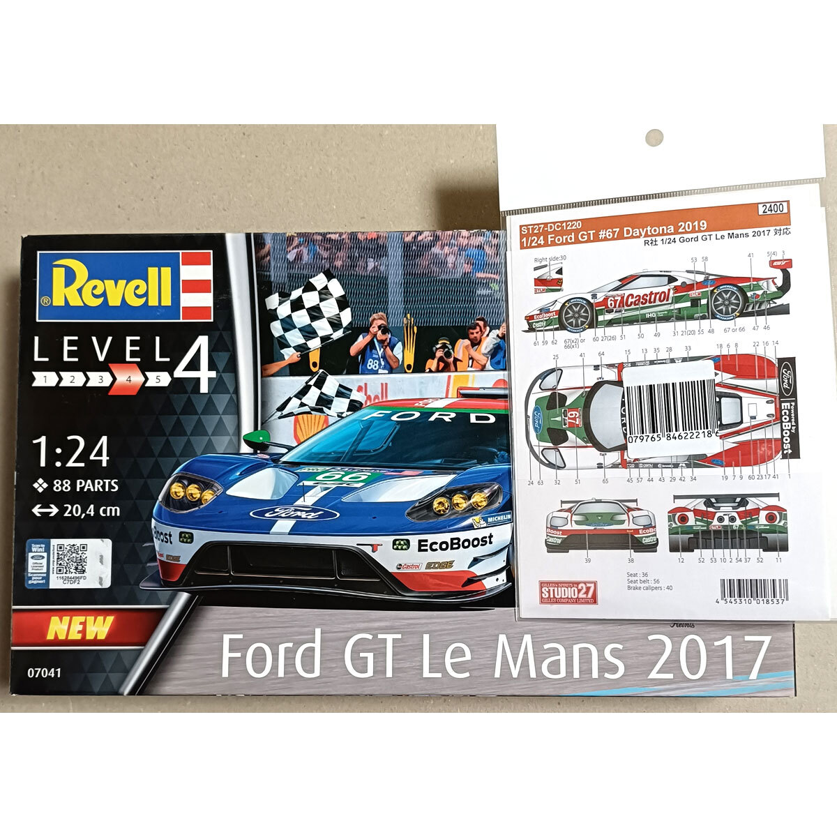 カストロール フォード GT スタジオ27 デカール ＆ レベル 1/24 ルマン 2017 キット / Ford GT Castrol Daytona 2019 Revell STUDIO27
