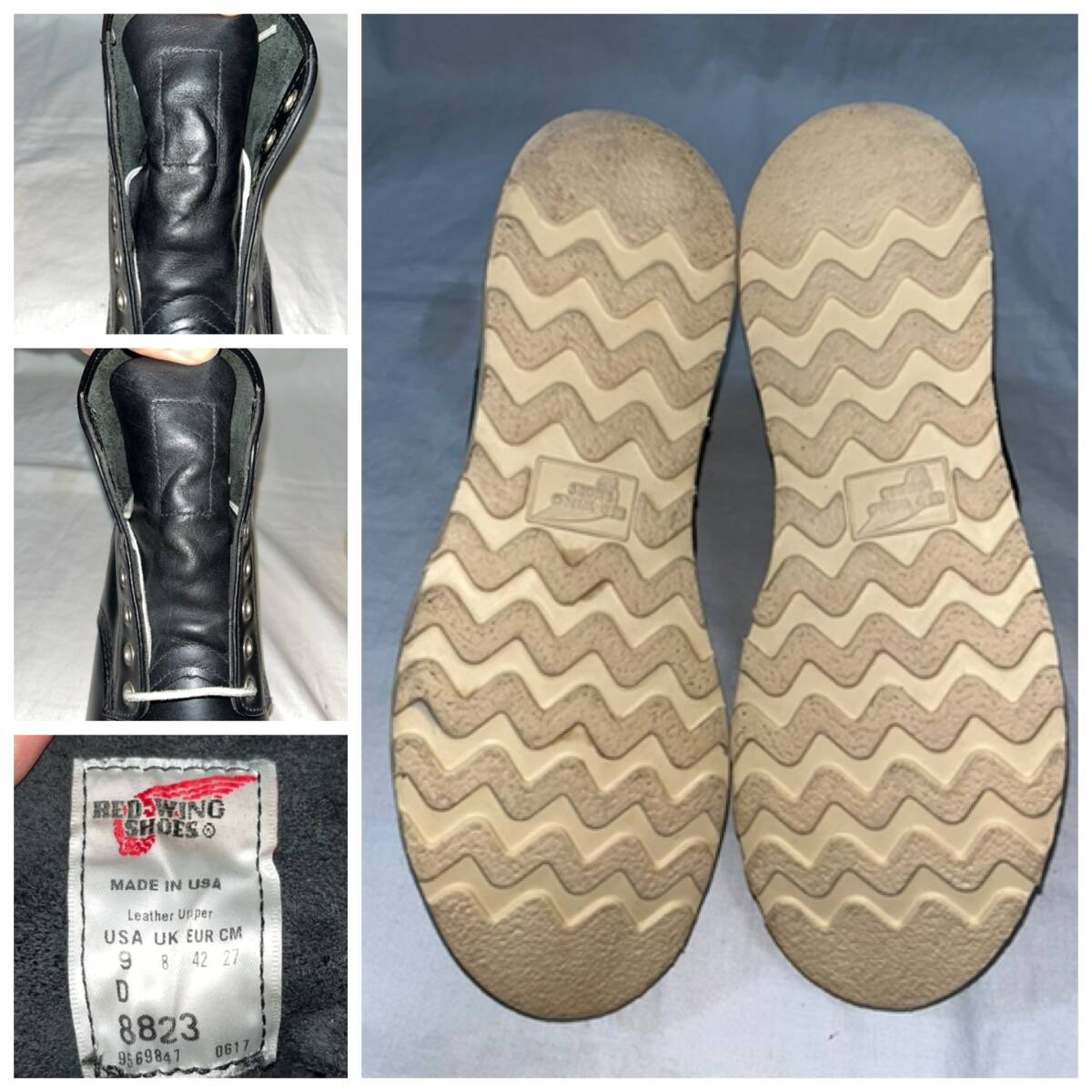 美品 2017 REDWING x FREAK'S STORE 8823 6INCH PLAIN TOE ガラスレザー ブーツ 9D (P-1-1)_画像10