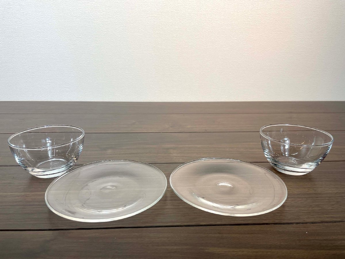 【福岡】ガラス製 デザートプレート & デザートカップ◆食器◆皿◆プレート φ150 H12◆カップ φ100 H55◆モデルR展示品◆TS8822_Ts_画像2