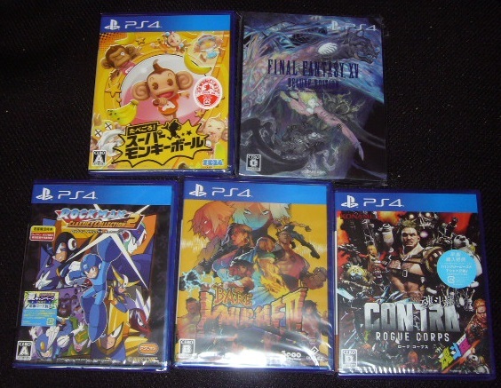 新品未開封 PS4ゲーム（FFXV DX ED・ベアナックル4・魂斗羅ローグコープス・ロックマンコレクション2・たべごろスーパーモンキーボール）
