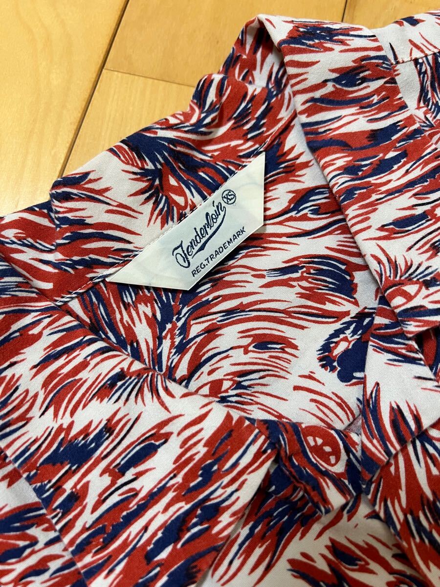 美品☆[TENDERLOIN] T-RAYON SHT WOLF ウルフ柄 半袖 レーヨンシャツ XS 日本制 テンダーロイン