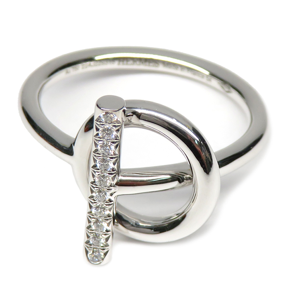 [ Nagoya ] Hermes кольцо e автомобиль pePM 750WG бриллиант белое золото кольцо женский ювелирные изделия прекрасный товар 