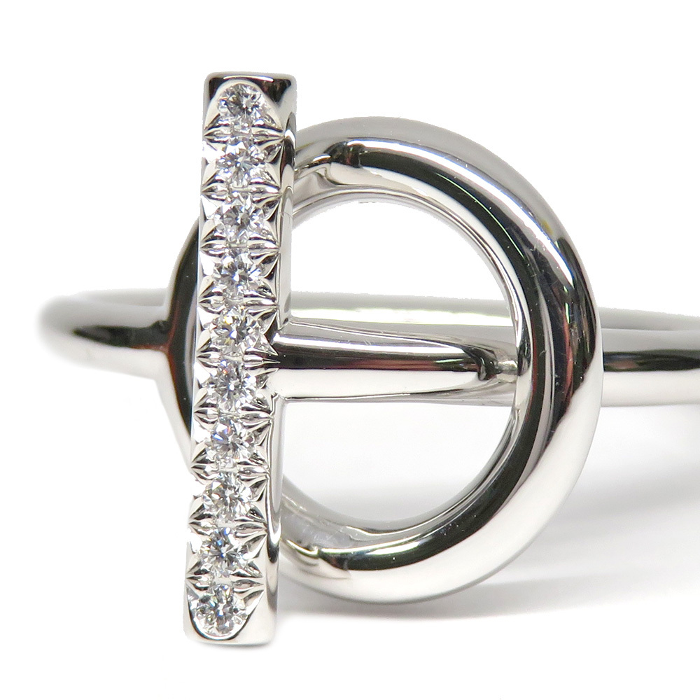 [ Nagoya ] Hermes кольцо e автомобиль pePM 750WG бриллиант белое золото кольцо женский ювелирные изделия прекрасный товар 